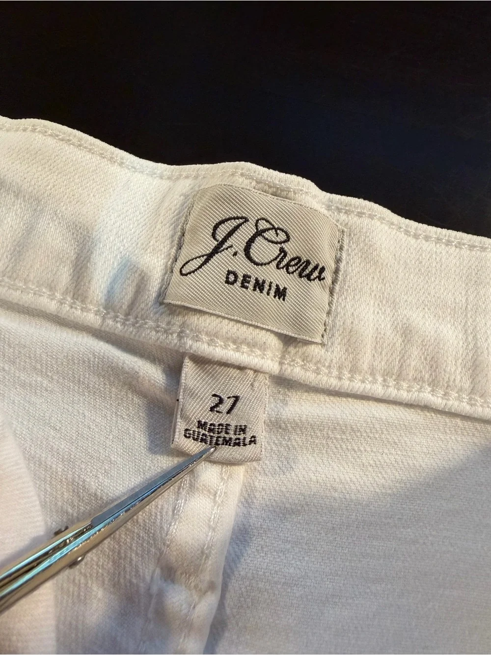 J. Crew ‘Long Denim High-Rise Short’ in White Size 27